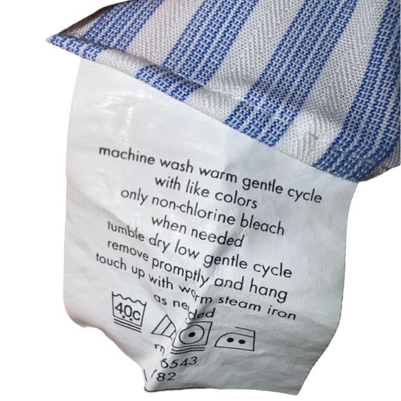 Men’s Michael Kors Blue/White Striped Non Iron Shirt, Size 15 1/2, 34/35 - Picture 5 of 5